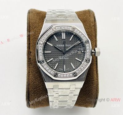 Superclone Audemars Piguet Royal Oak 37 Gray Watch Diamond-set